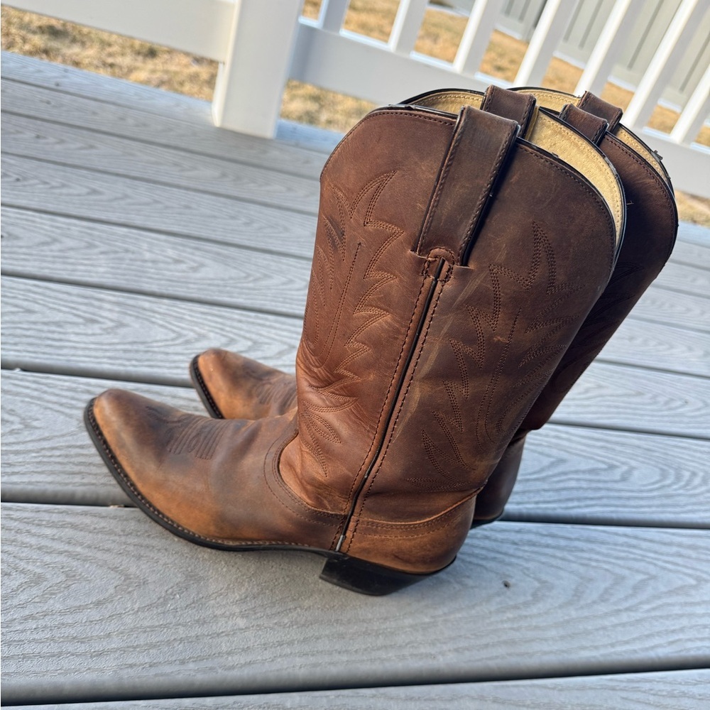 Durango Men’s Western Cowboy Boots Brown Leather Size 8.5M